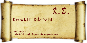 Kroutil Dávid névjegykártya